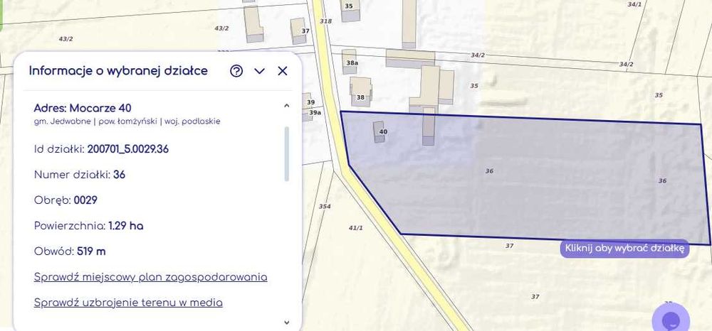 Sprzedam siedlisko z domem mieszkalnym 1,29 Ha