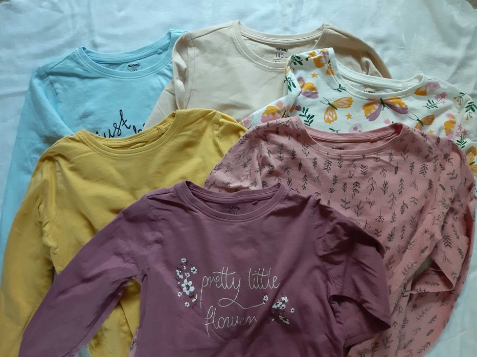 Sześć bluzek długi rękaw Sinsay 140