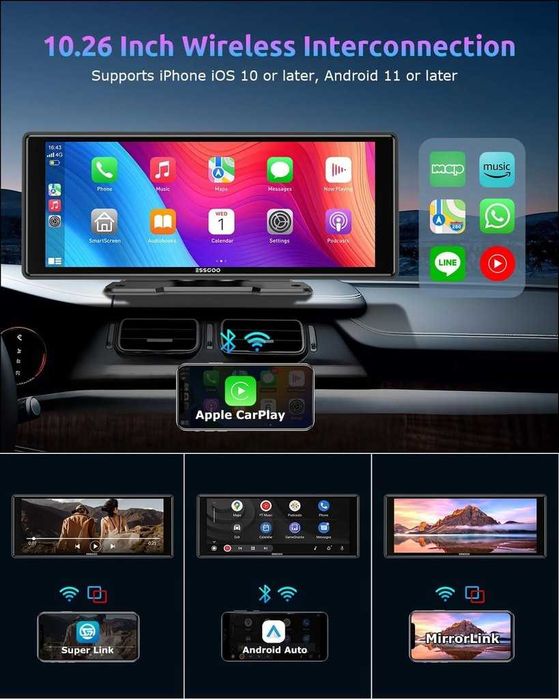 Bezprzewodowy ekran  carplay ESSGOO TS0001