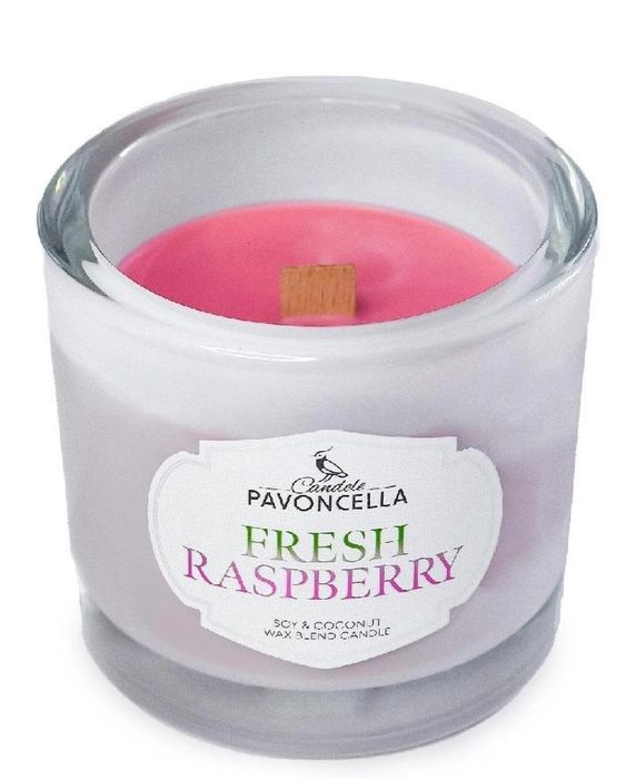 Świeczka sojowa Fresh Raspberry biała 170g Pavoncella oprawa: pudełko
