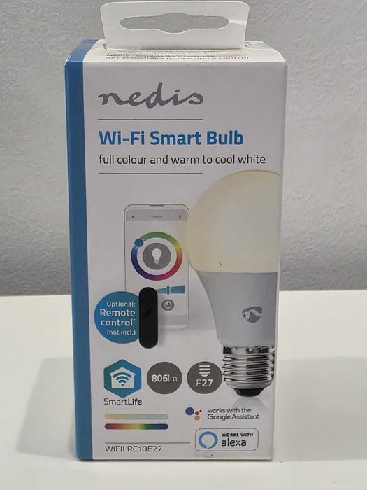 Lâmpada LED Inteligente Nedis E27 RGB + Wi-Fi - Multicolor - NOVOS e SELADOS