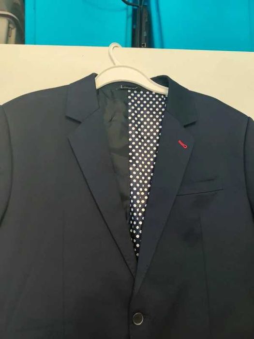 Lansier marynarka elegancka granatowa wiskoza 60