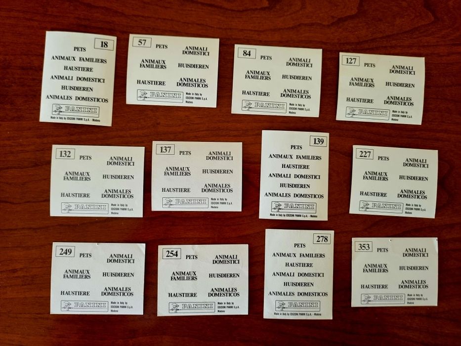 Animais Familiares Roque Santeiro Star Wars cromos Panini cartas