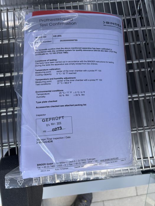 Cieplarka z chlodzeniem Binder KB 240