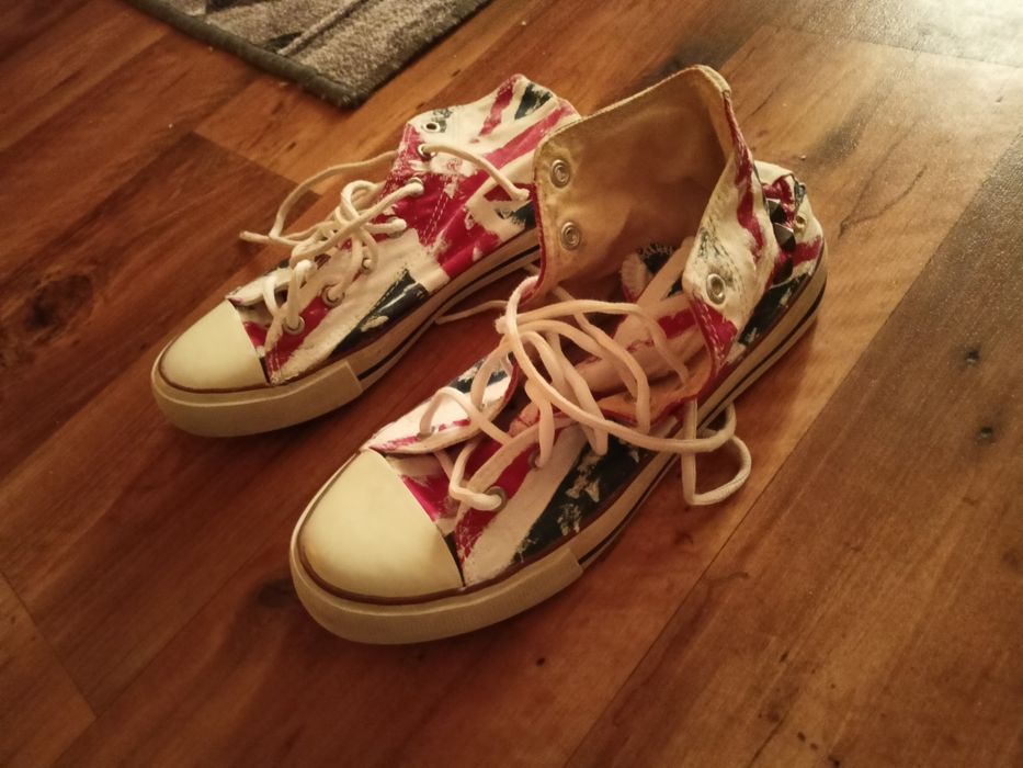 Высокие конверсы с флагом Британии, y2k, sk8