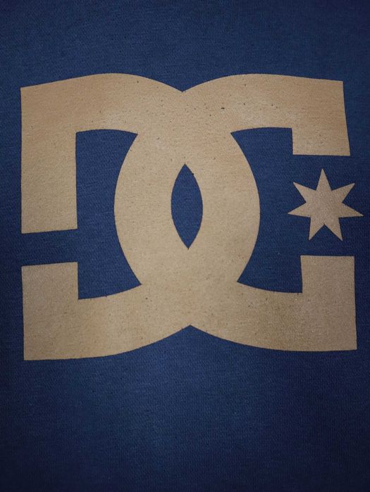 Bluza DC Star hoodie ciemnoniebieska z kapturem z brązowym nadrukiem