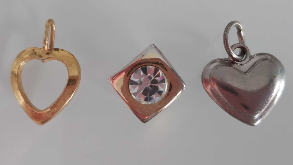 Zestaw 3 zawieszek na łańcuszek zawieszka serce serduszko wisiorek