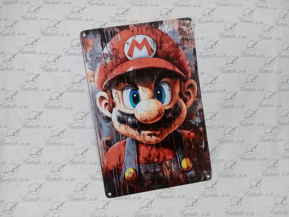 Металлическая декоративная картина Марио