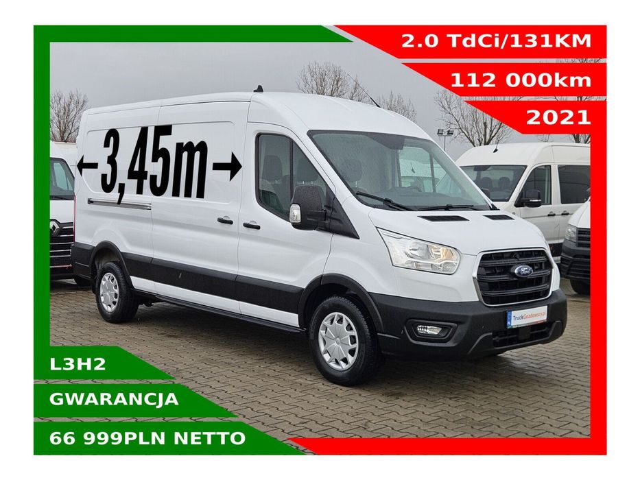 Ford transit L3H2 *66999zł NETTO* 2.0TdCi/131KM  Klimatyzacja, Tempomat, Grzana szyba, Czujniki parkowania