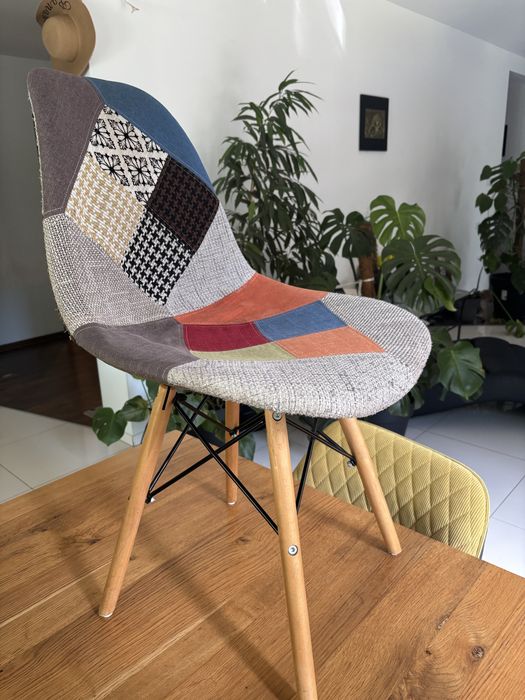 Krzesła patchworkowe Eames 10szt.