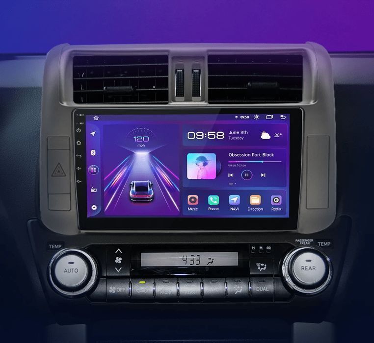 Toyota Land Cruiser Prado 150 – Radio Android 15 9" CarPlay Android Auto GPS Nawigacja Stacja Multimedialna WiFi Bluetooth PL 1GB/32GB