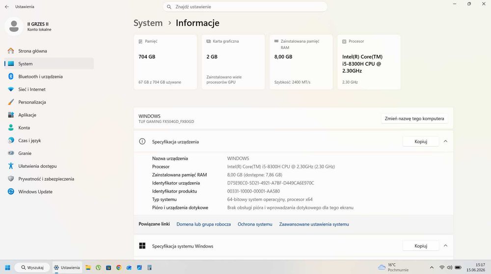 Asus Tuf Gaming FX504GD