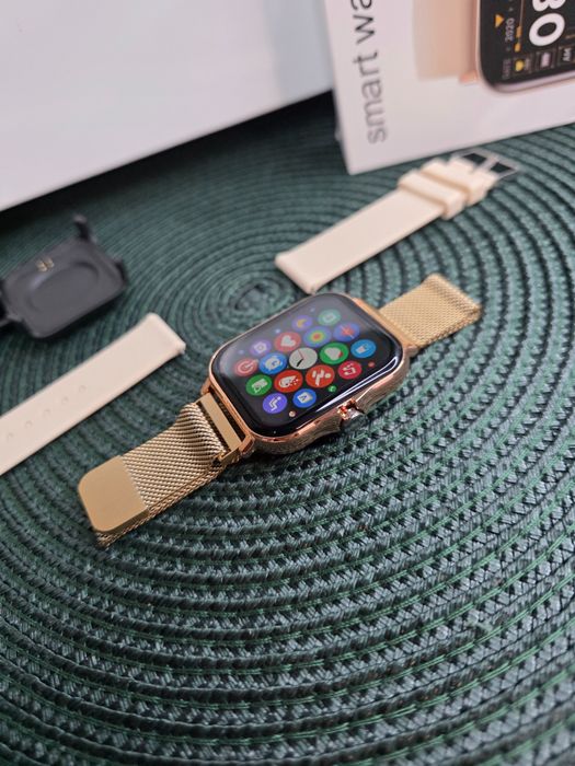 Złoty Smartwatch Damski LIGE 5  Połączenia Bluetooth 2 paski NOWY