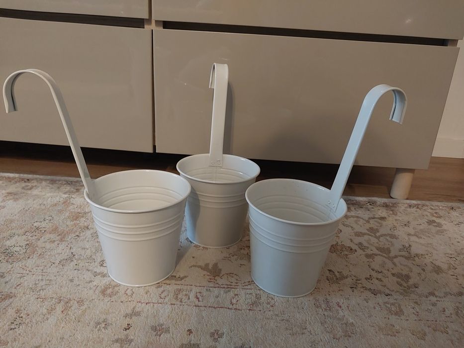 12 doniczek do zawieszenia metalowe białe PRIMARK