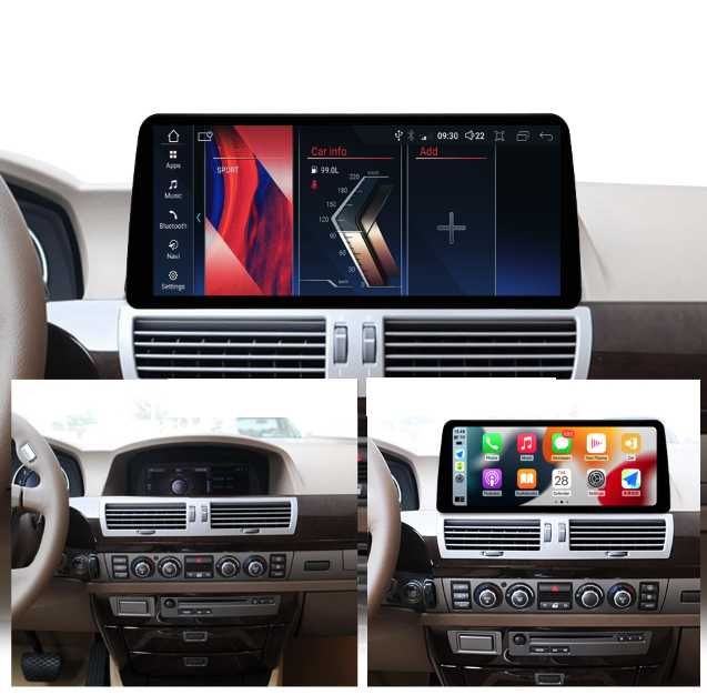 CarPlay Android Auto Radio DAB+ GPS Nawigacja WiFi 4G USB MP3 YouTube Bluetooth Android BMW 7 E65 E66 BOSE BMW E90 E91 E92 E93