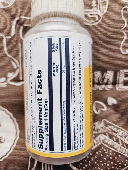 Solaray Селен без дріжджів selenium yeast free селеніум 50 100 200 мкг