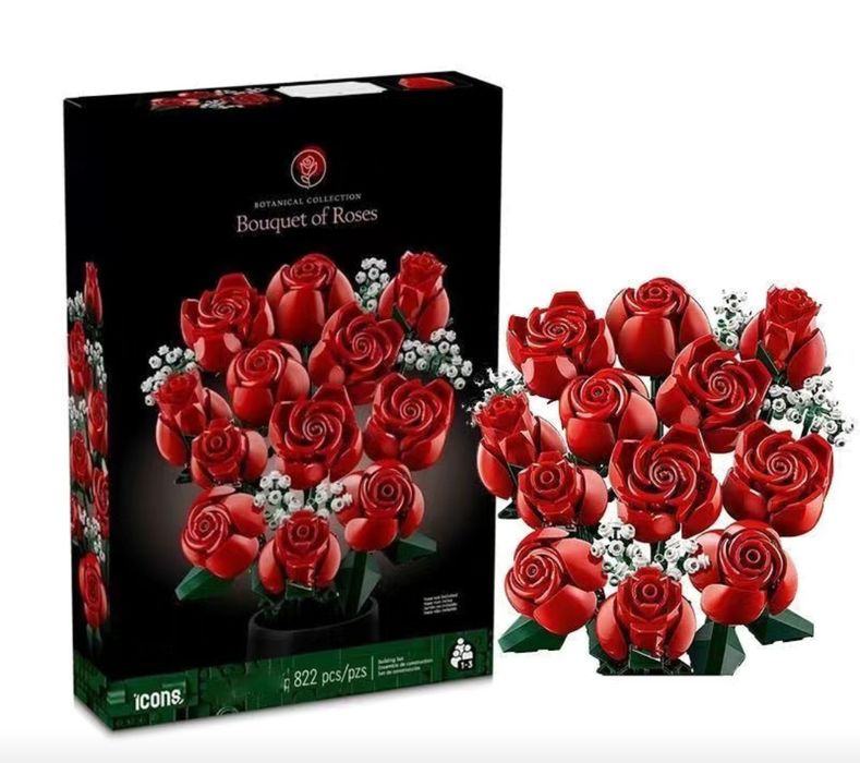 Конструктор букет квіти троянди рози лего букет рози