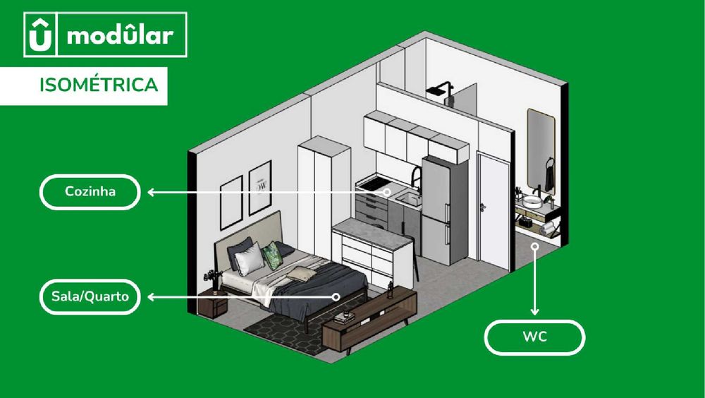 Casas Móveis Modulares - T0 18m² - T1 27m² - T2 36m²