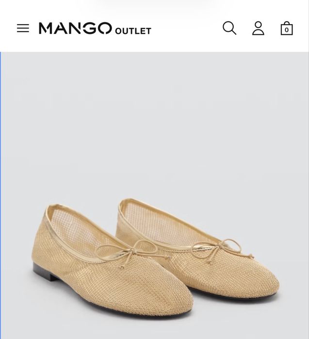 Нові балетки Mango 37 розмір (на вузьку ніжку)