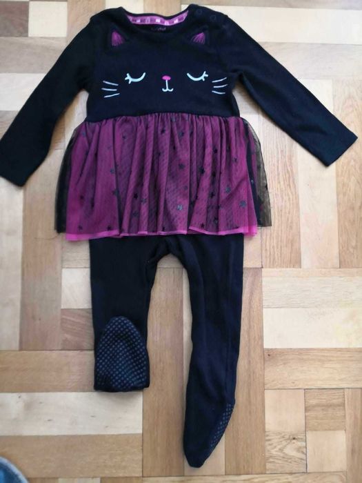 Przebranie strój na Halloween pajacyk kot r 80 karnawał