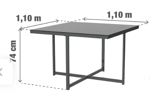 Mesa de jardim refeição NATERIAL COMPASS CINZA ESCURO