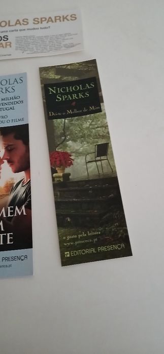 Marcadores de livros Nicholas Sparks