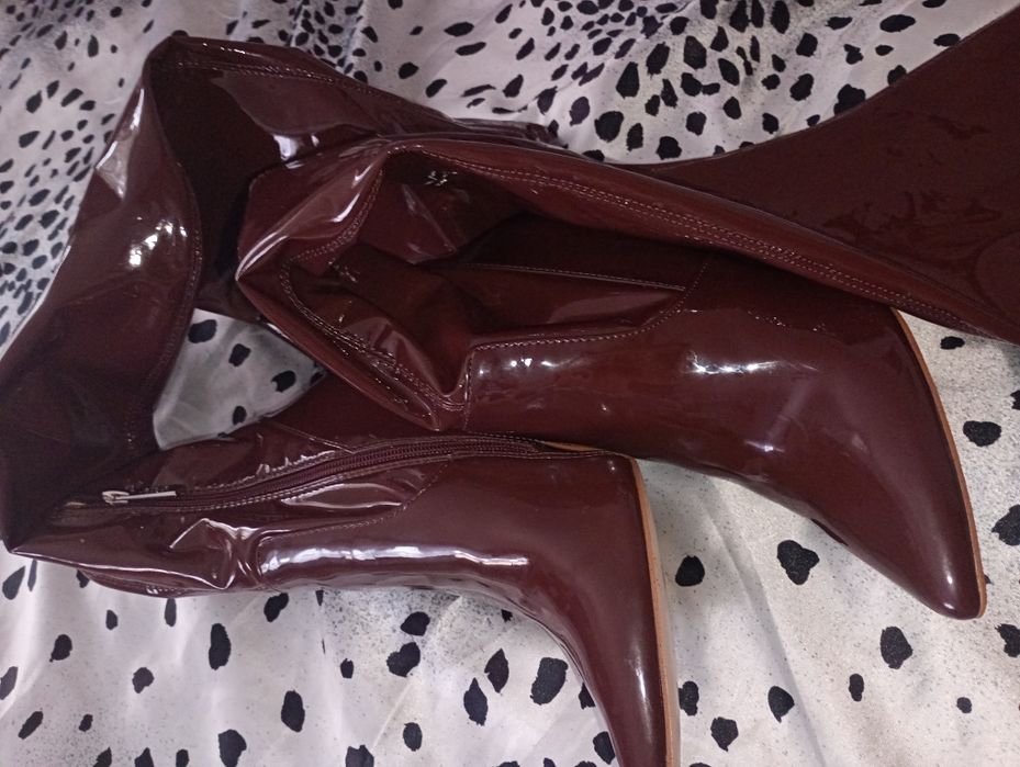 Lakierowane lateksowe mega długie kozaki Steve Madden Vava HIT!