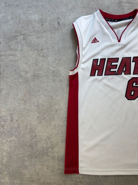 Adidas NBA Miami Heat LeBron James 6 Jersey Biała Rozmiar S Męski