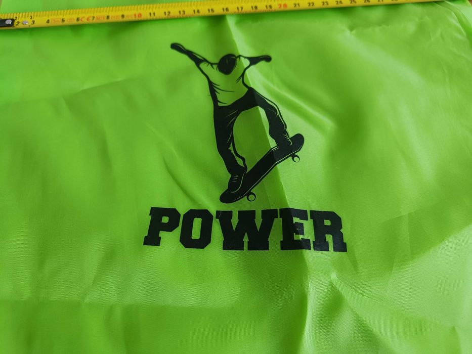 Workoplecak stylon zielony z nadrukiem Power