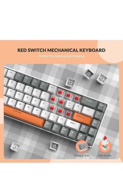 Teclados Mecânicos em Cinza e Rosa