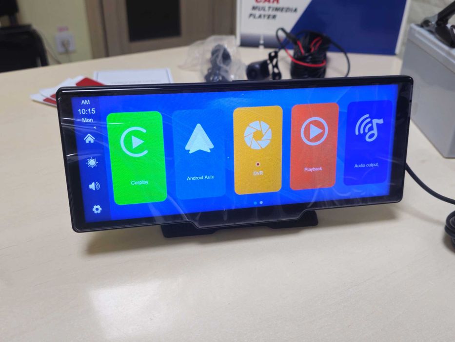 Авто монітор (плеєр) 10" PODOFO A3073 IPS з 2-ма камерами