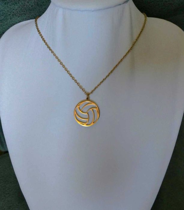 Colar Aço Dourado c/ Bola NOVO