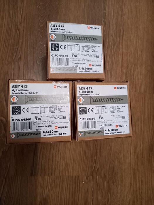 Wurth assy , wkrety wurth 4,5x60 nowe