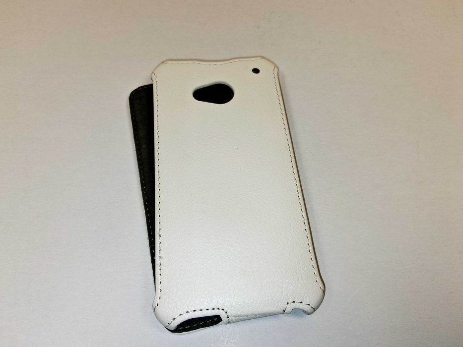 Z120 Skórzane Etui StilGut Do HTC One M7 White Nowe Premium