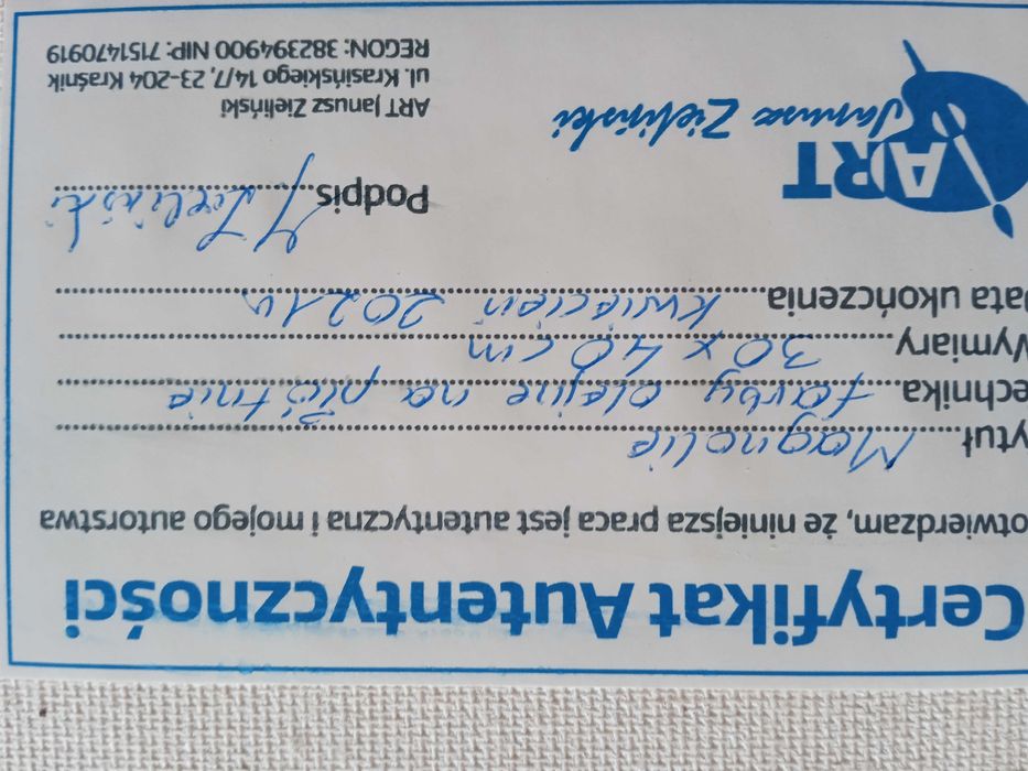 Obraz Janusz Zieliński Magnolie 40/30