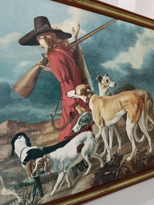 Quadro réplica de Adriaen Carnelisz Beeldemaker com moldura em madeira