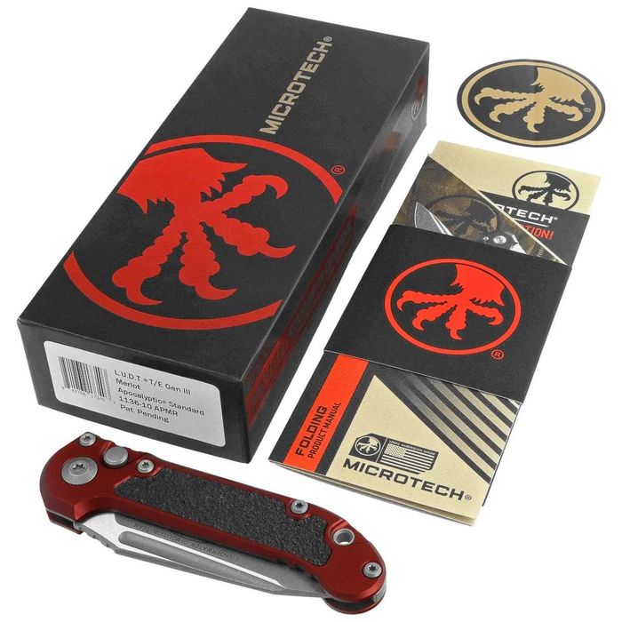 Nóż automatyczny Microtech LUDT T/E Gen III Merlot Aluminium/3M