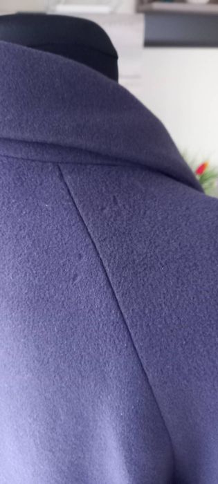 Fioletowy płaszcz super skład wełna kaszmir retro vintage r. L