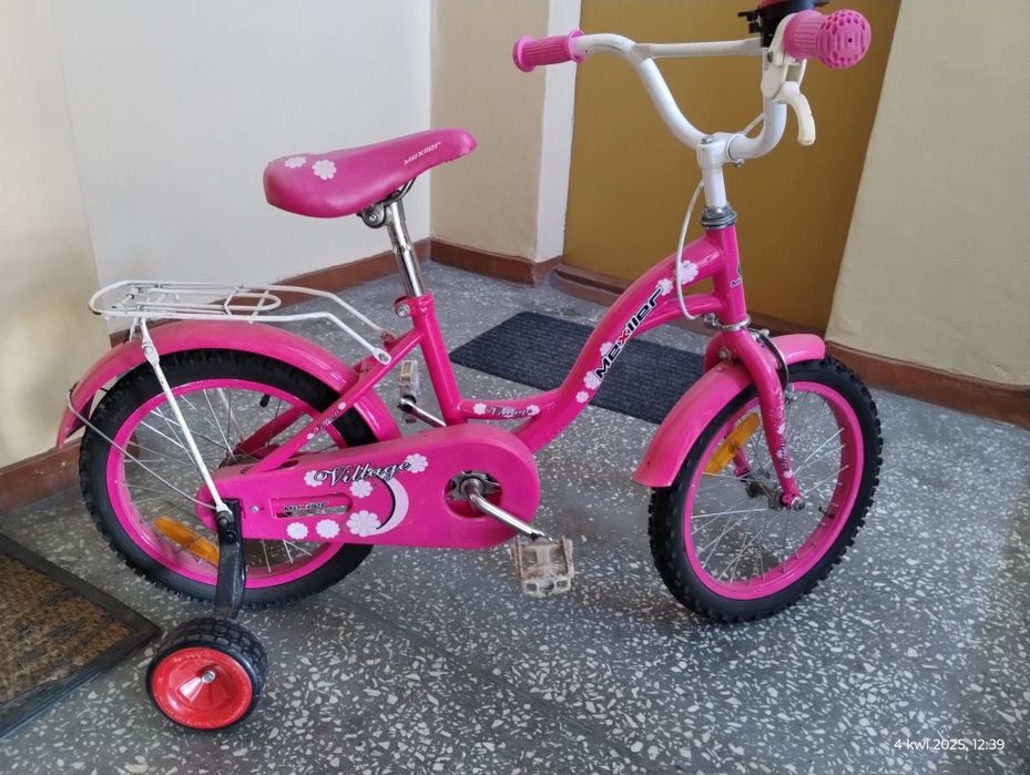 Rowerek dziewczęcy różowy rozmiar koła 16