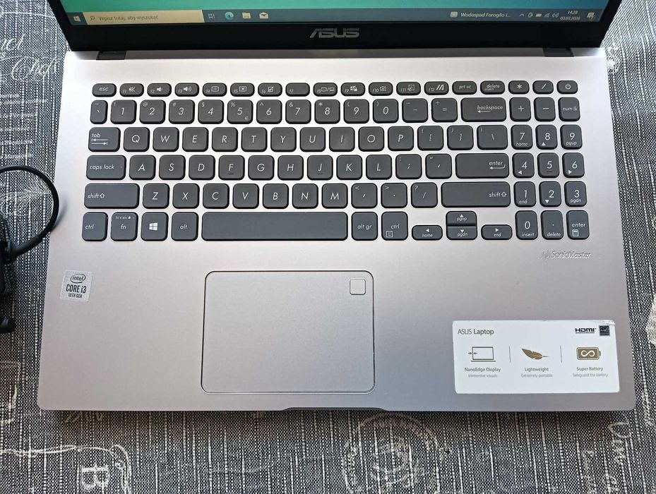 Laptop VivoBook ASUS X509JA i3 10-gen 12 gb 256 gb ssd full hd