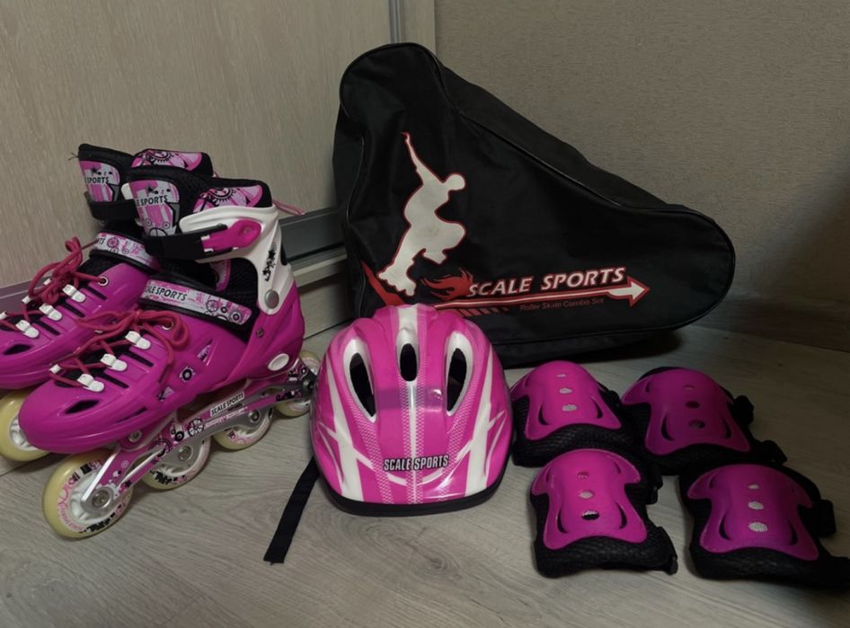 Ролики Scale Sports рожевого кольору з регулюванням розміру 35-38