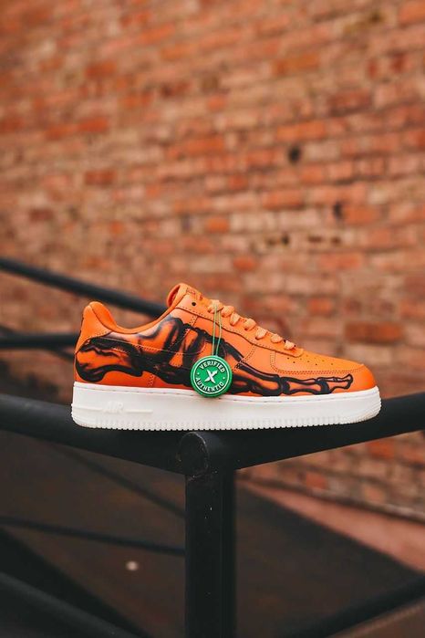Мужские кроссовки Nike Air Force 1 Skeleton Orange. 40-45