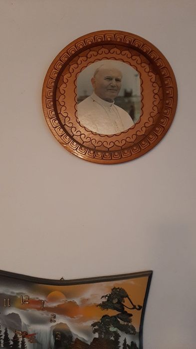 Obraz zdjęcie Jan Paweł 2 drewniany