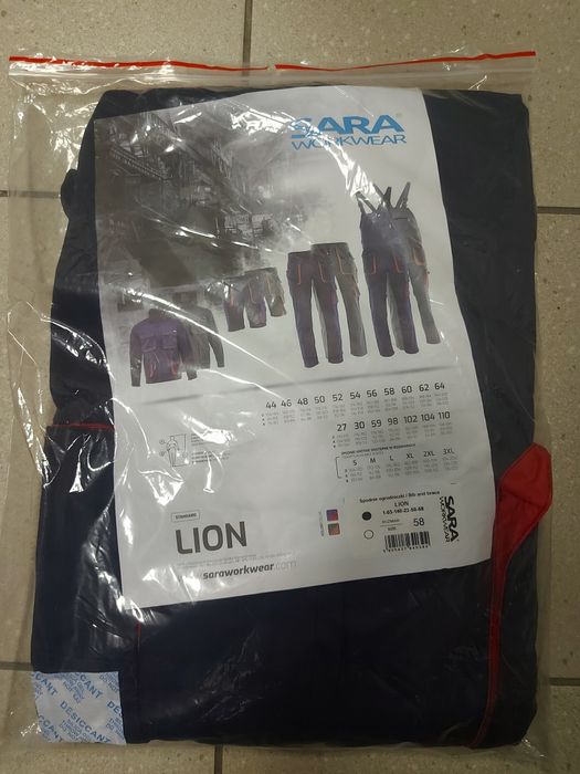 Spodnie robocze ogrodniczki LION rozm. 58. 182-188cm Nowe! Tanio!