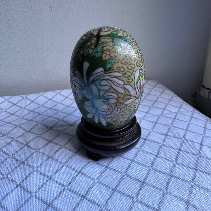 Jajko Cloisonne Ręcznie Robione Emalia lata 50-70 te Chiny