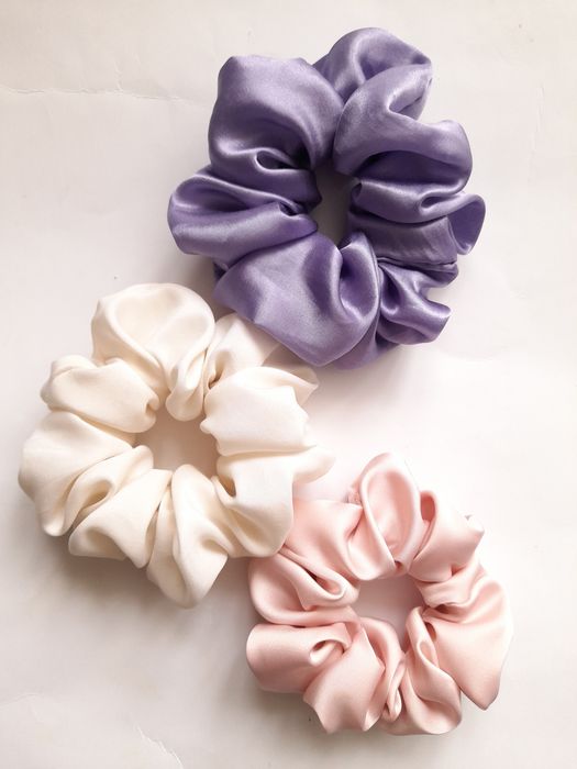 3 pastelowe gumki jedwabne