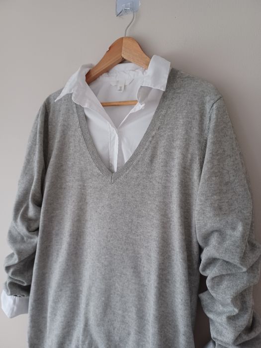 Bawełniany sweterek casual L szary minimalistyczny Peack Performance