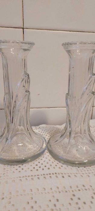 Porta velas antigos em vidro