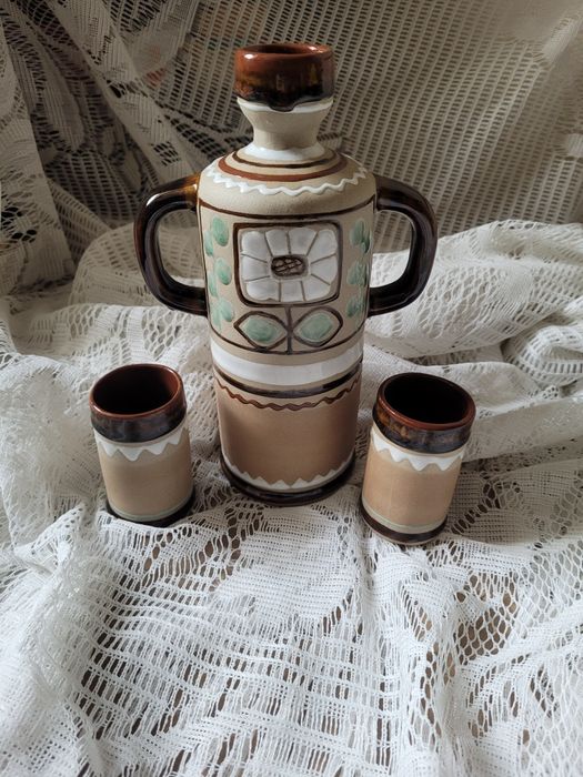 Штоф Лксф Пляшка з горнятками керамічна з келихами  Зеновій Береза 197