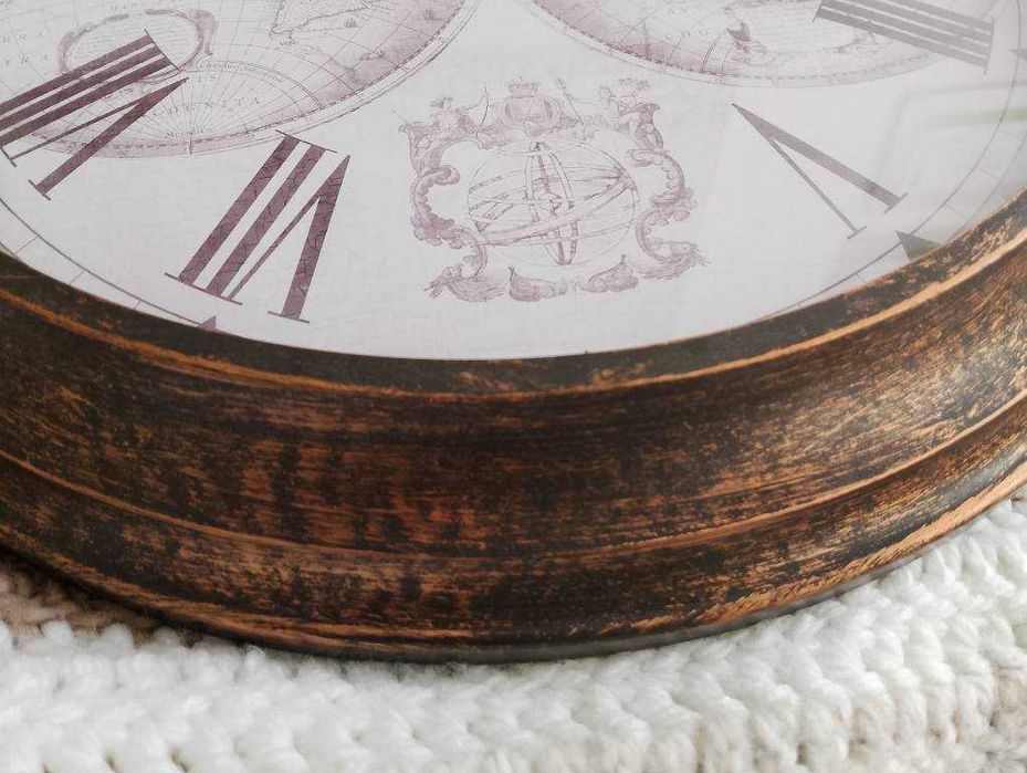 Nanu Nana Zegar ścienny w stylu kolonialnym 40 cm mapy świata